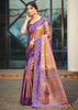 Gold Purple Dual Tone Woven Banarasi Silk Saree