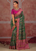 Forest Green Embroidered Designer Saree