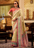 Golden Beige Woven Tissue Silk Saree