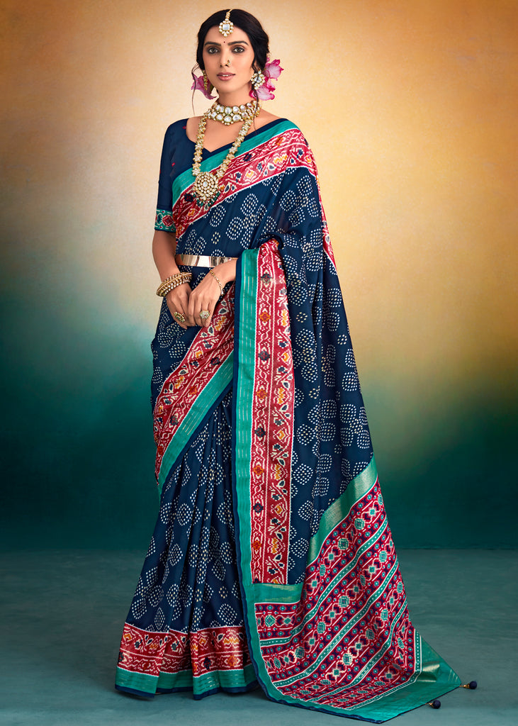 Blue Coloured Banarasi Soft Silk Saree with Beautiful Zari work!! – Royskart