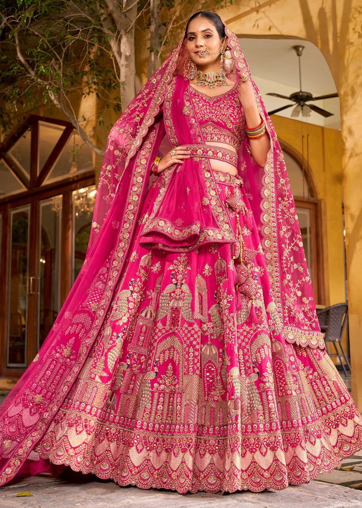 Princess Pink Heavy Embroidered Designer Lehenga