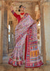 White Multicolor Printed Kashmiri Jamewar Saree