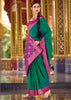 Forest Green Woven Banarasi Silk Saree
