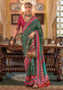 Bistro Green Printed Patola Silk Saree