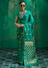 Marine Green Woven Banarasi Satin Silk Saree