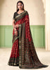 Earth Red Patola Printed Cotton Silk Saree