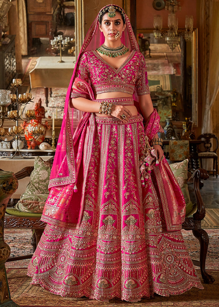 Queen Pink Heavy Embroidered Designer Lehenga