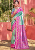 Turquoise Blue Woven Kanjivaram Silk Saree