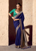 Navy Blue Woven Crepe Georgette Saree