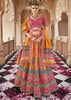 Pink & Yellow Banarasi Silk Embroidered Lehenga