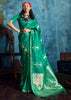Peacock Green Woven Banarasi Satin Silk Saree