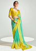 Yellow Green Ombre Banarasi Tissue Saree