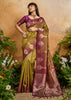 Mehndi Green Woven Banarasi Silk Saree