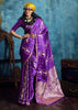 Regal Purple Woven Banarasi Satin Silk Saree
