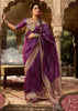 “Exclusive Offer” : Wine Purple Woven Banarasi Silk Saree