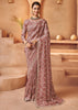 Rose Mauve Designer Tissue Silk Saree