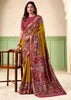 Misted Yellow kalamkari Printed Cotton Silk Saree