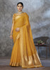 Mustard Yellow Woven Cotton Saree