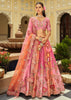 Peach & Pink Embroidered Stitched Designer Lehenga