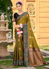 Olive Green Woven Banarasi Silk Saree