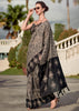Beige And Black Printed Cotton Silk Saree