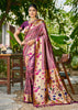 Dahlia Purple Woven Paithani Silk Saree