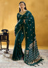 Bottle Green Woven Banarasi Satin Silk Saree