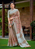 Light Brown Woven Linen Silk Saree