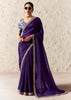 Depth Purple Designer Organza Tissue Silk Saree With Printed Blouse