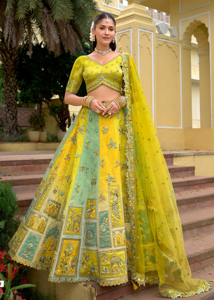 Golden Meadow Embroidered Lehenga
