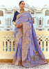 Persian Purple Woven Banarasi Designer Silk Saree With Contrast Blouse