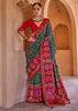 Hunter Green Printed Kashmiri Jamewar Saree