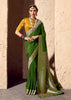 Green Woven Crepe Georgette Saree