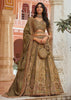 Olive Green Banarasi Silk Embroidered Lehenga