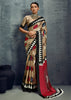 Safari Beige Printed Satin Silk Saree