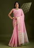 Blossom Pink Woven Soft Silk Saree