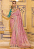 Pastel Pink Woven Banarasi Silk Saree