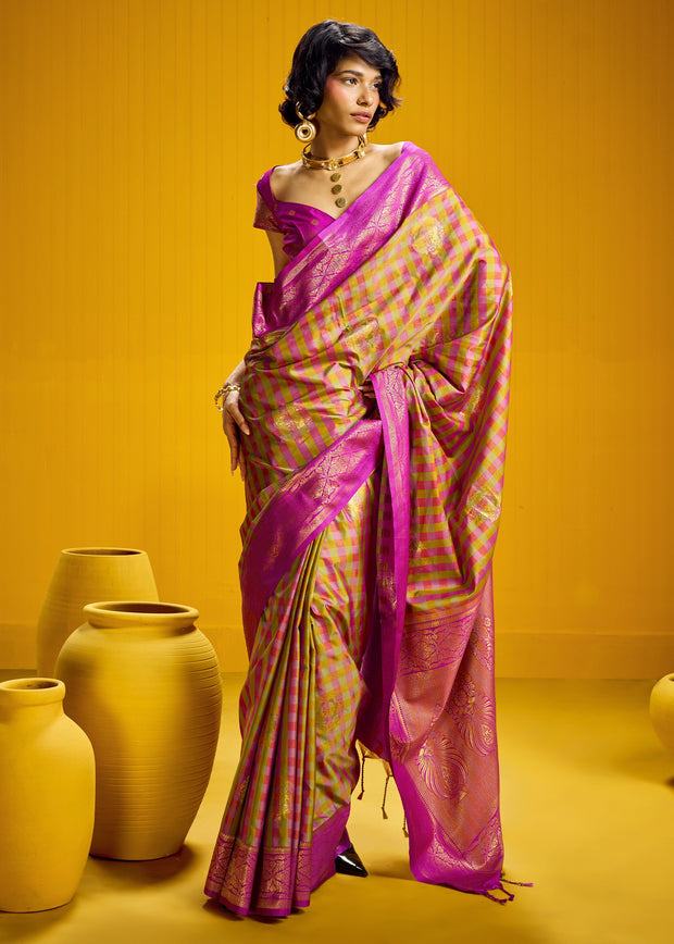 Henna Green Banarasi Silk Saree