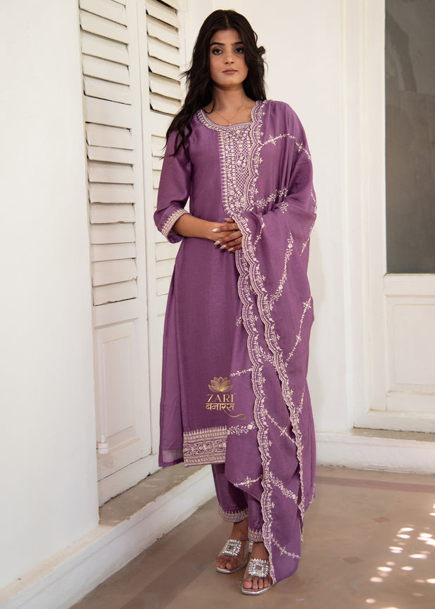Lilac Purple Threadwork Suit (10702851014849)