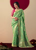 Pista Green Woven Banarasi Silk Saree