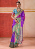 Purple Dual Tone Bronze Zari Woven Banarasi Silk Saree
