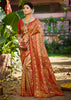 Earthy Red Dual Tone Woven Banarasi Silk Saree