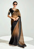 Brown Black Ombre Banarasi Tissue Saree