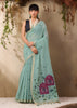 Pastel Blue Woven Cotton Silk Saree