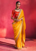 Vibrant Yellow Embroidered Soft Silk Saree With Contrast Blouse