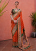 Burnt Orange Woven Paithani Silk Saree