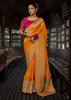 “Exclusive Offer” : Zinnia Orange Woven Embroidered Banarasi Silk Saree