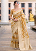 Honey Yellow Woven Cotton Linen Silk Saree