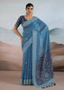 Azure Blue Woven Cotton Saree