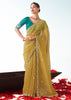 Faded Yellow Embroidered Designer Tissue Saree